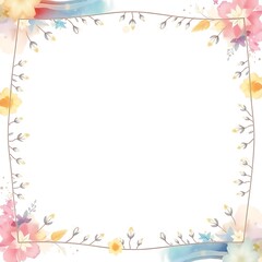 Obraz premium Soft Watercolor Sprout Arch Frame with Fresh Leaves