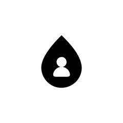 Fototapeta premium Water Drop with Heart Inside Symbol for Care and Love for Nature Vector illustration