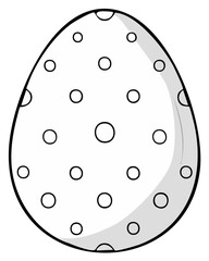 Stylized Easter Egg Outline with Shadow and Polka Dots for Holiday Crafts and Decorations