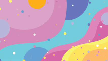vibrant abstract pastel background with fluid waves and colorful polka dots for creative wallpaper and modern graphic design