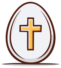 Fototapeta premium Easter Egg with Christian Cross Symbol
