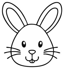 Fototapeta premium Charming minimalist rabbit illustration for coloring books and design projects featuring playful line art and cheerful expression