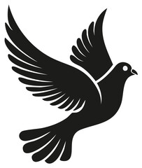 Obraz premium Elegant Dove Silhouette Illustration Bird Peace Symbol Flight Design Graphic Vector Art