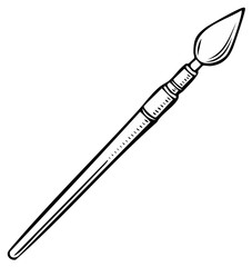 Fototapeta premium Hand-drawn illustration of a spearhead weapon, isolated on a white background.