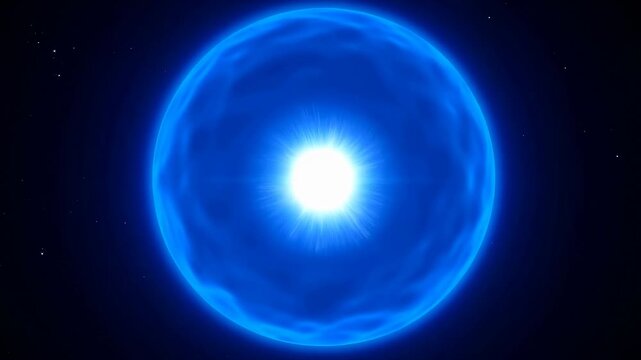 Bright blue star glowing in the cosmos. Represents the vastness of space and the beauty of celestial phenomena