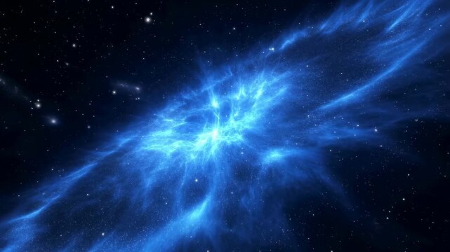 Stunning blue nebula in deep space, showcasing cosmic beauty and the mysteries of the universe. Perfect for science, astronomy, and space exploration themes