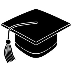 Graduation cap illustration with tassel on transparent background, symbolizing academic achievement and educational milestone