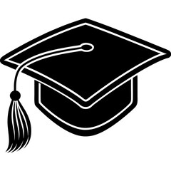 Graduation cap with tassel illustration symbolizing academic achievement and educational milestone