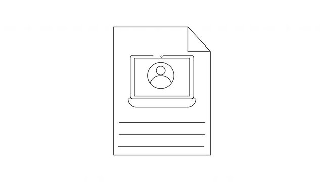 Online Profile Document Icon Animation - Simple Design Concept.