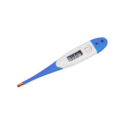 Digital thermometer on white background 