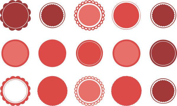 Elegant Red Oval Lace Frame Vector Set  Vintage Doily and Filigree Borders