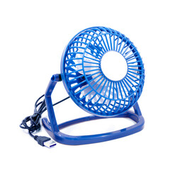 USB travel fan. computer fan isolated on white background