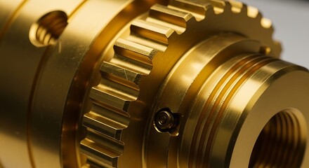 Fototapeta premium Close-up of a Brass Gear Mechanism.