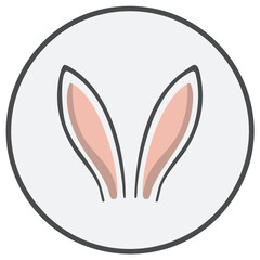 Fototapeta premium Bunny Ears Illustration Holiday Celebration Cute Spring Design Easter Symbol Isolated Circle Cartoon Fun