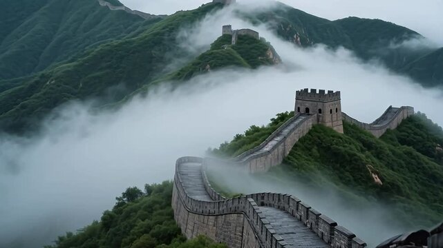 WindingGreatWallAmidMistyMountains