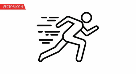 Running Person Icon Speed Motion Graphic.