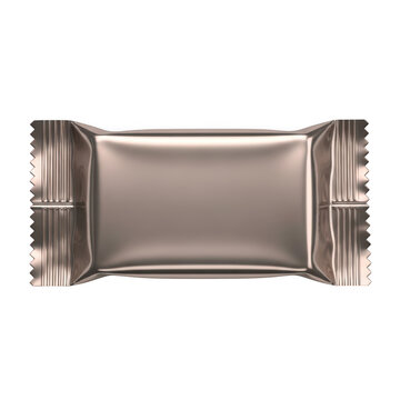 Shiny chocolate bar wrapper isolated on transparent background