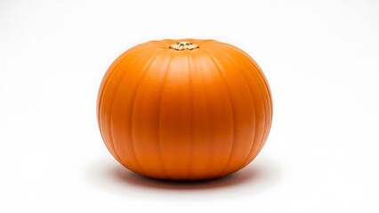 A single orange pumpkin isolated on white background