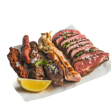 Parrillada isolated on white background