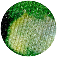 Experimental abstract artwork &mdash; bubble wrap texture, green watercolor in emerald and swamp tones. Layered mixed media composition with strong contrast for music album covers, vinyl sleeves, posters.