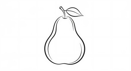 Delicate Pear Illustration with Leaf