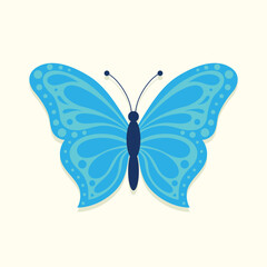 Beautiful blue butterfly. Insect vector illustration.
