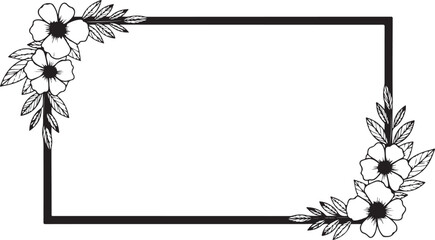 Obraz premium Classic vintage floral silhouette design featuring elegant botanical elements and timeless ornament style