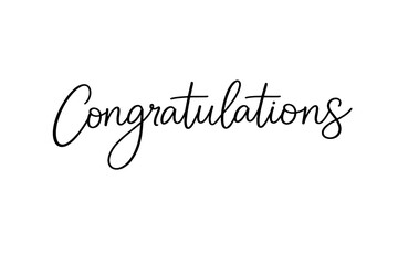 Fototapeta premium Black congratulatory text in elegant cursive script isolated on transparent background