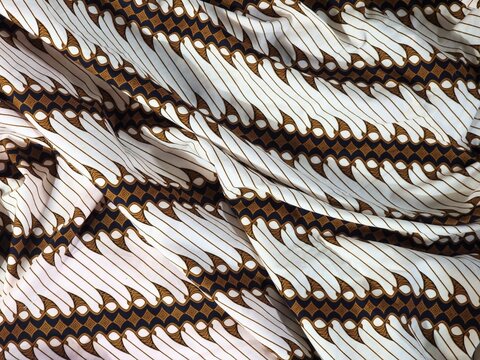 Full frame texture of traditional Indonesian parang batik fabric