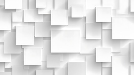 Obraz premium Abstract 3D white geometric background with overlapping squares and rectangles