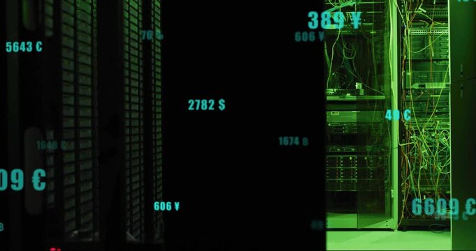 Animation of digital data processing over computer servers