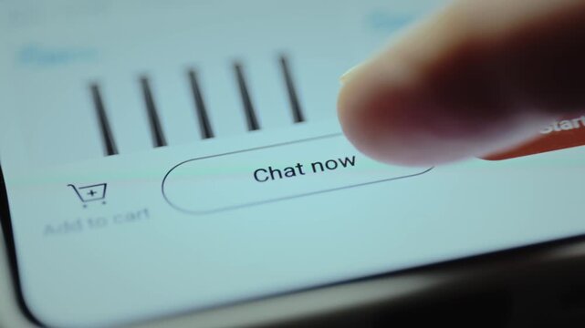 Chat now button within an ecommerce application, initiating a conversation with the costumer service representative