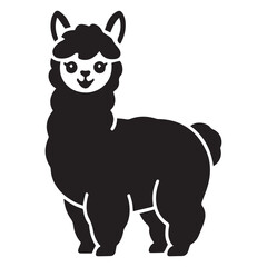 Obraz premium Cute Cartoon Alpaca Shadow Vector