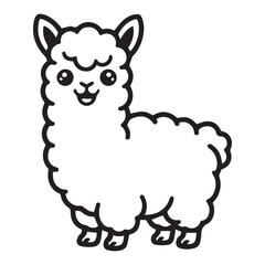 Obraz premium Cute Farm Animal Llama Clipart