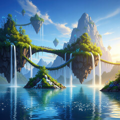 tropical island with palm trees