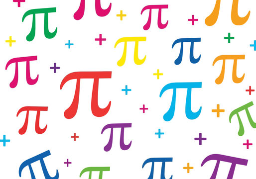 Colorful pi symbol pattern with plus signs