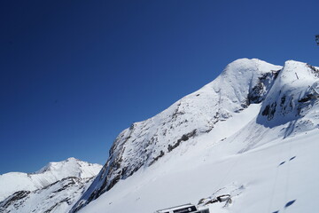 Snow Covered Alpine Landscape at Kitzsteinhorn Glacier, Austria