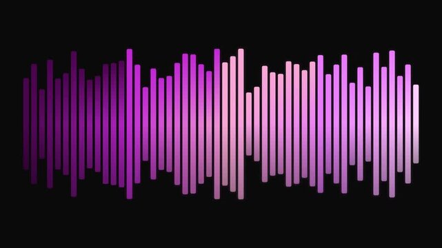 A vibrant purple sound wave visualization against a dark background, showcasing dynamic motion and audio frequency