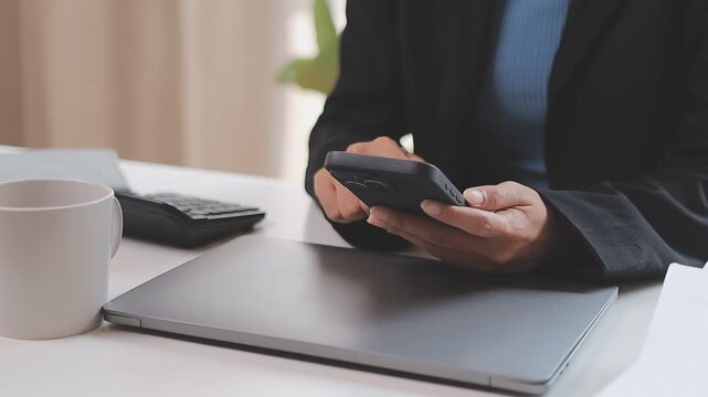 Young casual Businessman holding and using smartphone for sms messages, hipster man typing touchscreen cell phone in the cafe. business, lifestyle, technology and Social media network concept