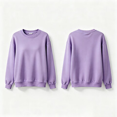 Plain Purple Crewneck Sweatshirt Front and Back View