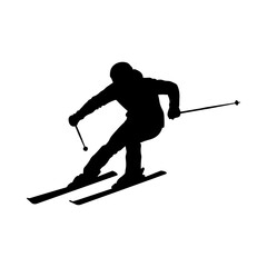 Fototapeta premium Skiing silhouette vector illustration