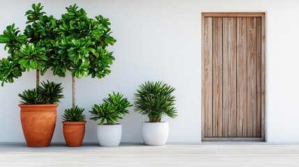 Fototapeta premium Rustic home entryway with aged wooden panels and retro porch setup