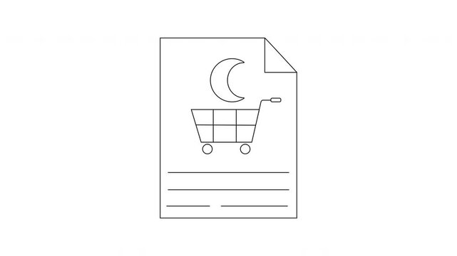 Night Shopping List Icon - Simple Design for E-commerce.