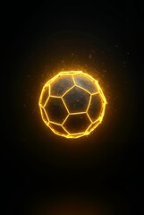 Fototapeta premium 3d neon soccer ball on black background 