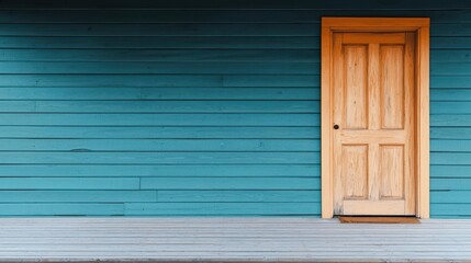 Rustic wood facade with textured grain, retro signage, and warm porch scene