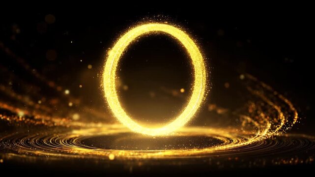 ラグジュアリーなゴールドのグリッターサークル（イベント、記念日、ビジネス・表彰、エンタメ、動画）