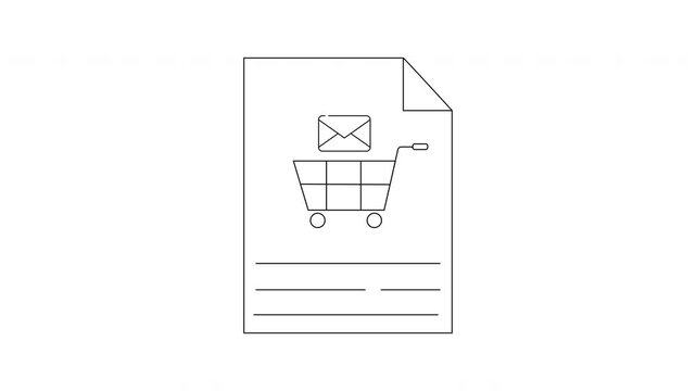 Online Shopping Order Confirmation Email Icon Animation.