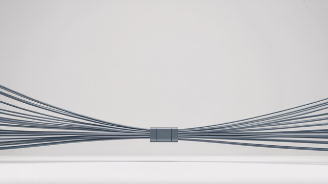 Modern gray cable organizer with multiple wires