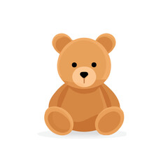 Fototapeta premium Simple flat 2D vector graphic of Stuffed Animal, modern icon look, displayed on a pure white background.
