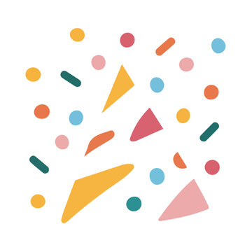 2D flat vector illustration of Birthday Party Confetti, designed in a clean icon style and isolated on a white background.